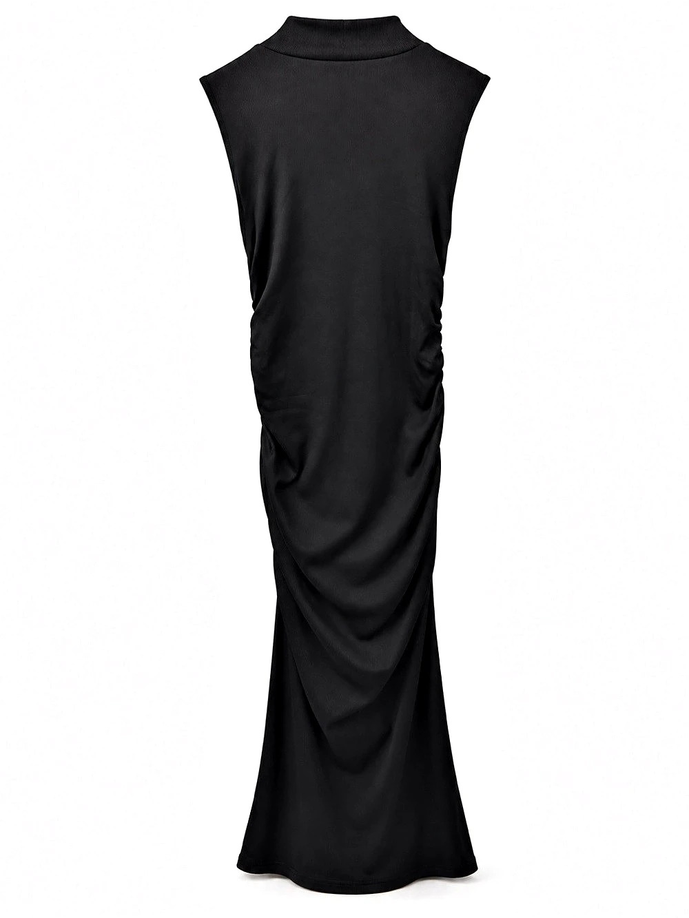 Ruched Black Maxi Dress Like New